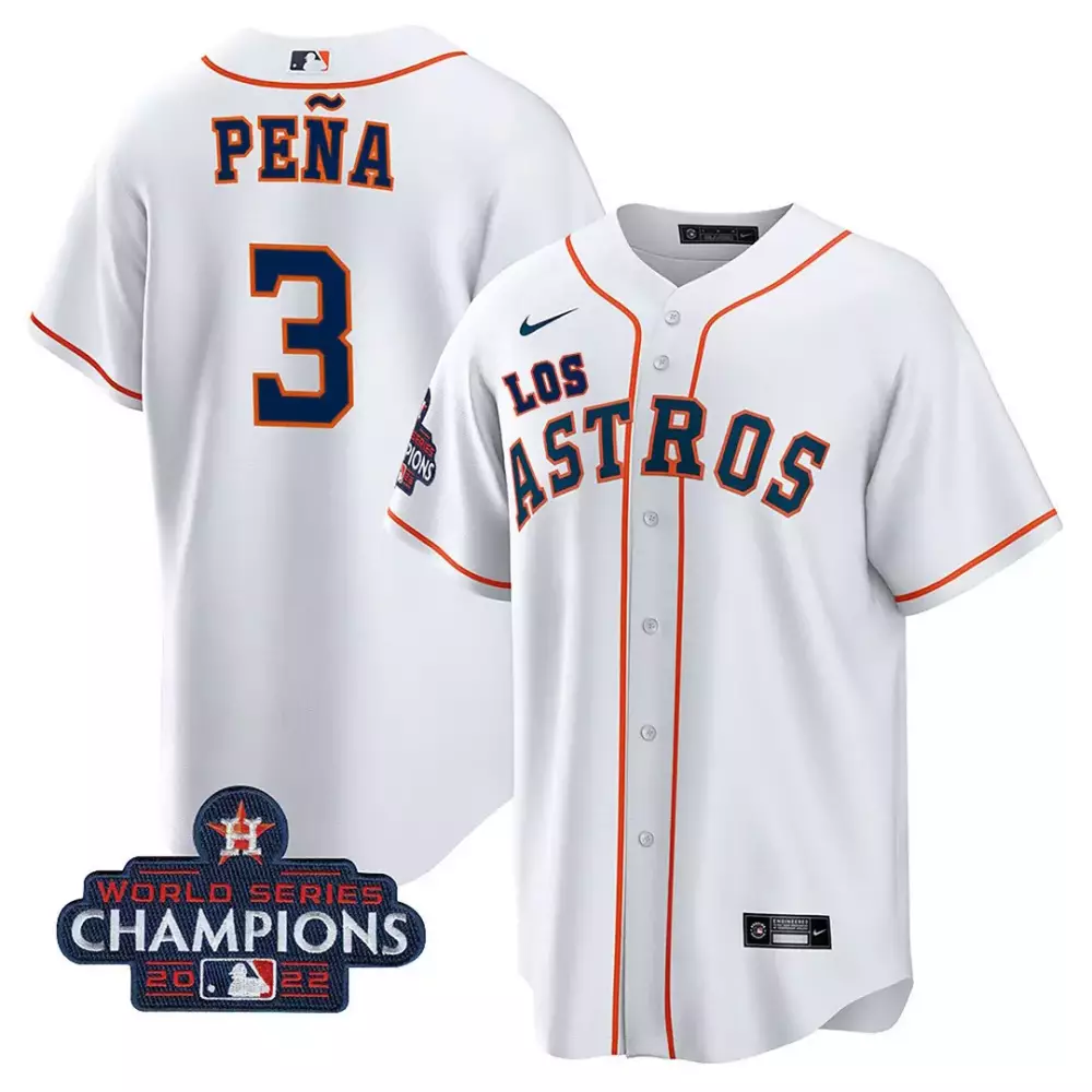 Jeremy Pena 3 Houston Astros Jersey White World Series Champions 2022 Men Orange