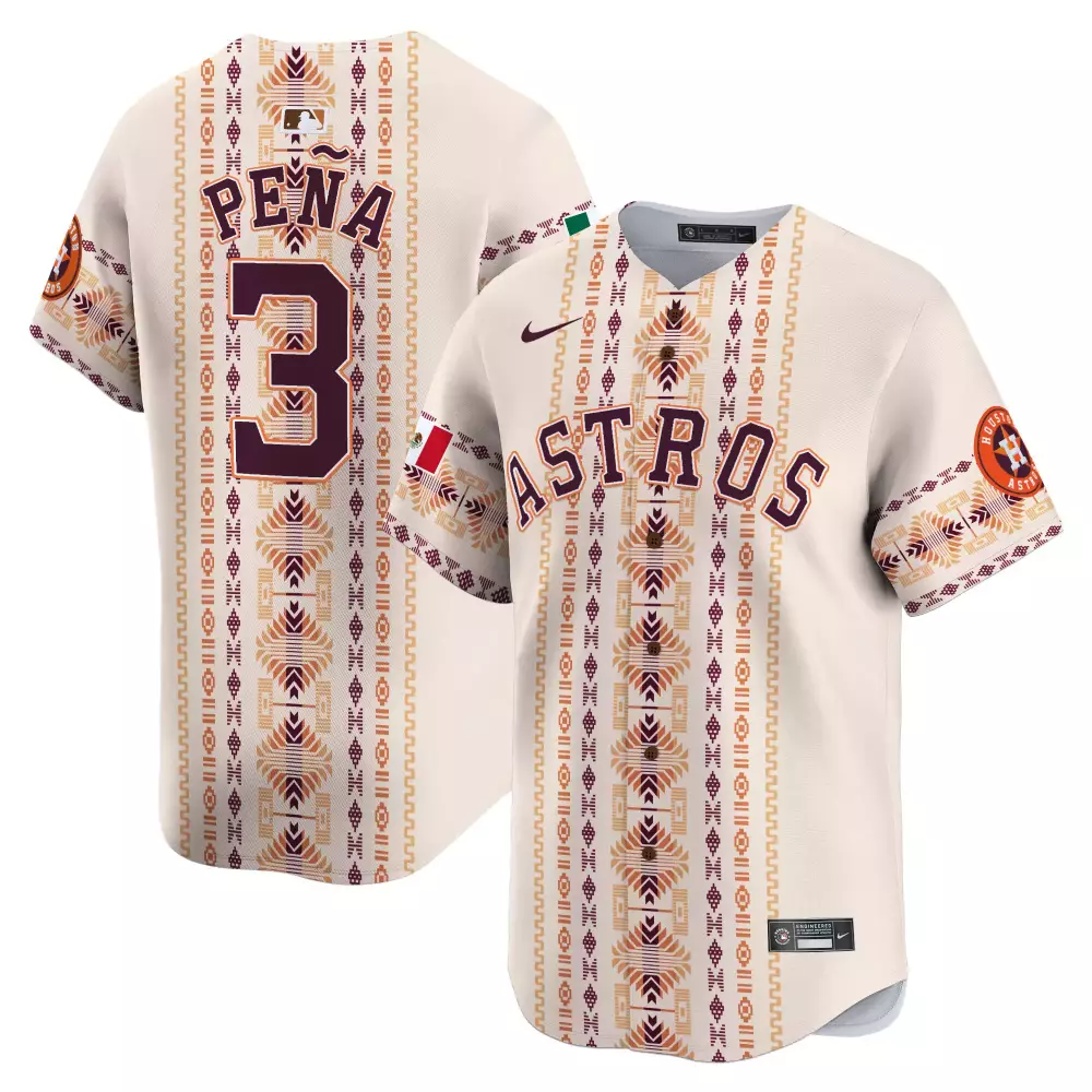 Jeremy Pena 3 Astros Jersey Cream City Connect Mexico Flag 2023 Men Split Custom Design