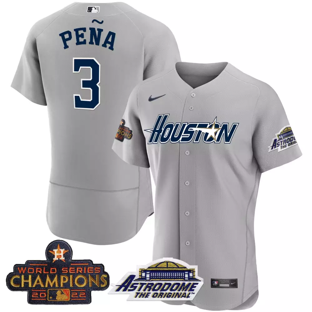 Jeremy Pea 3 Houston Astros Jersey Gray World Series Champions 2022 Astrodome Original