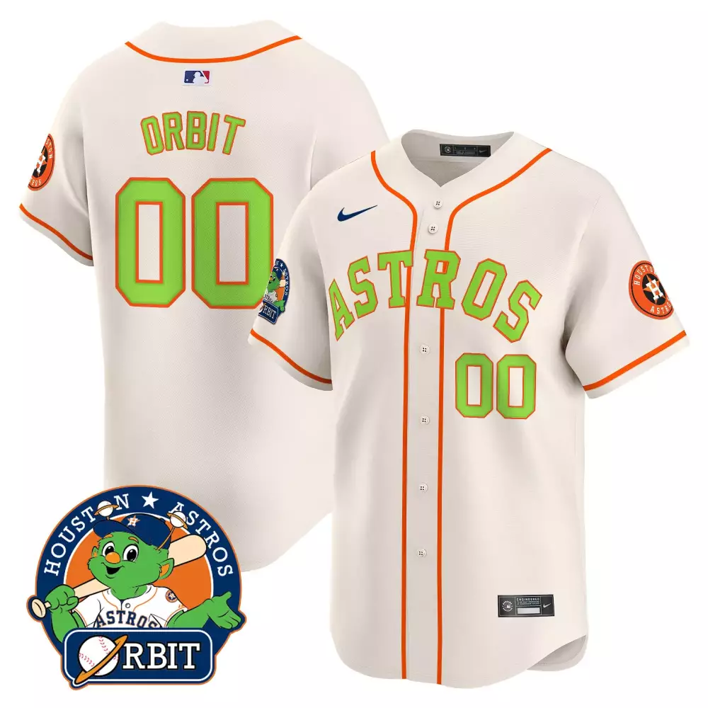 Orbit Houston Astros Jersey White Mascot Team Orange Lime Green Vapor Premier Limited