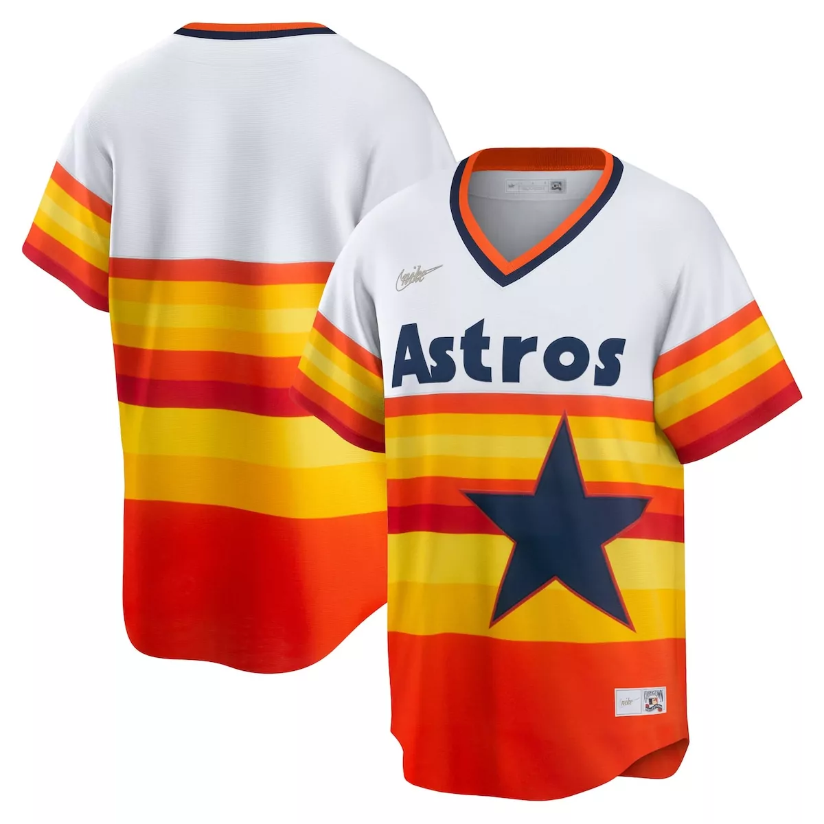 Cooperstown Collection Jersey White Houston Astros Men Alternate Custom Design Orange