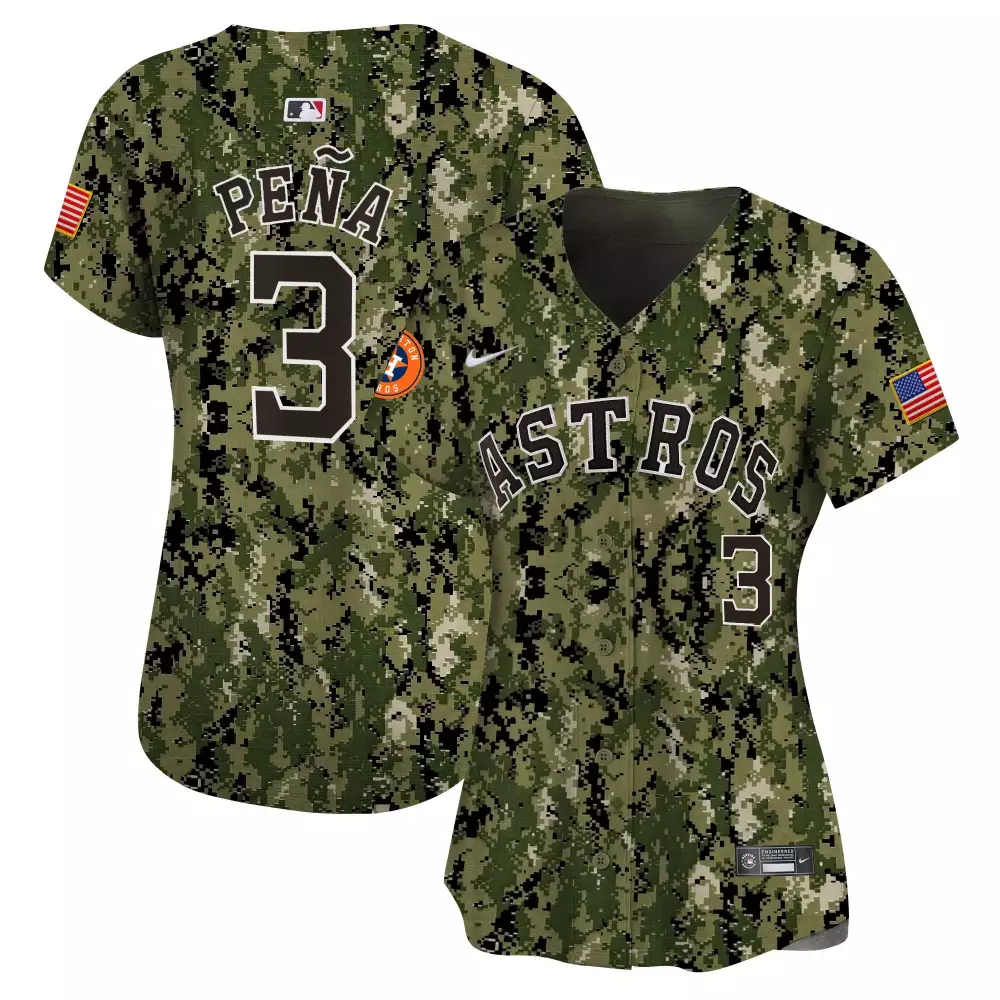 Jeremy Pena 3 Astros Jersey Green Camo Men Replica Custom Design Black Tan Alternate