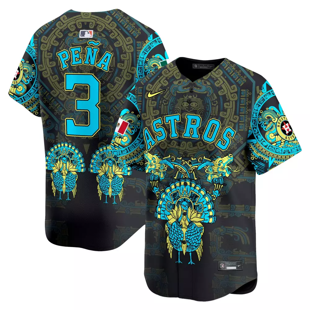 Jeremy Pena 3 Astros Jersey Black City Connect Mexican Flag 2023 Men Alternate Custom Design