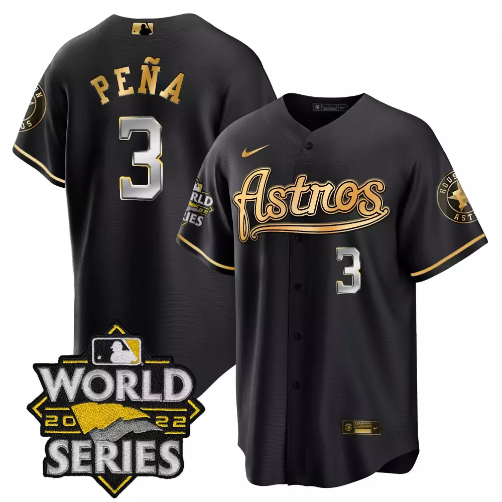 Jeremy Pea 3 Astros Jersey Black World Series 2022 Men Gold Silver All Stitched Vapor