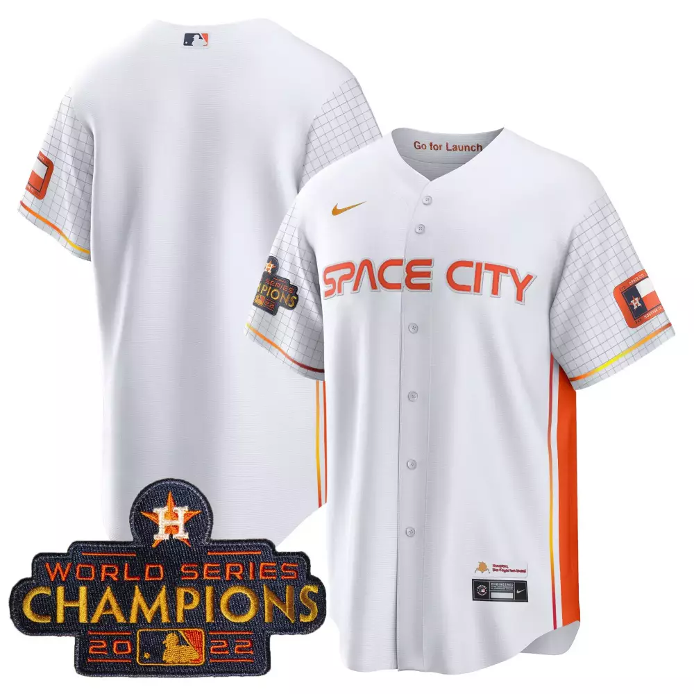 Space City Houston Astros Jersey White Connect World Series Champions 2022 Men Orange