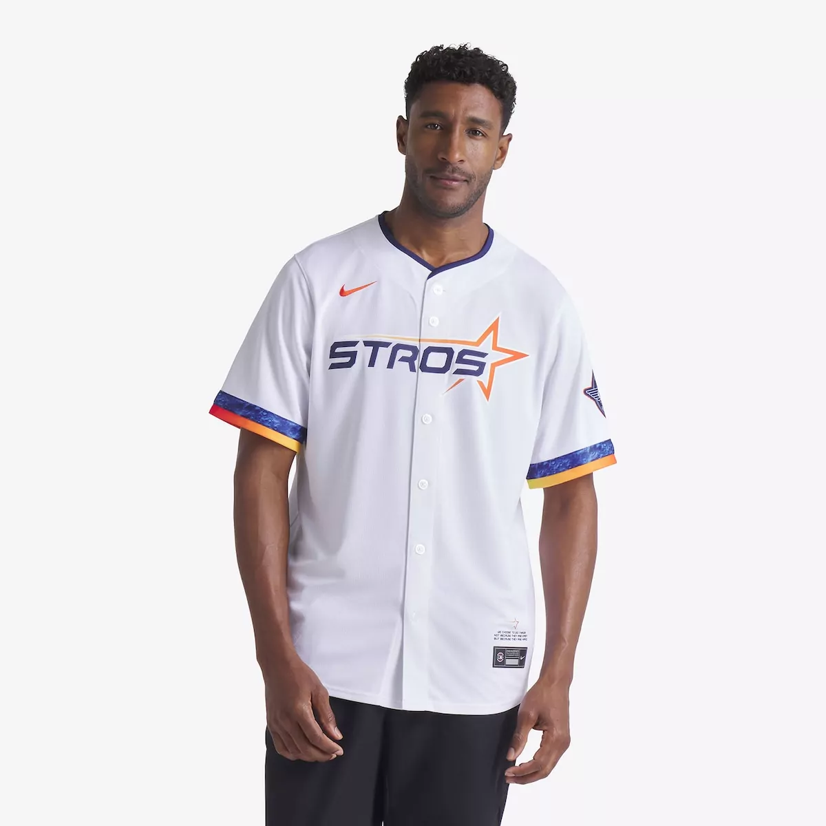 Alex 2 Astros Jersey White Men Navy Orange Limited
