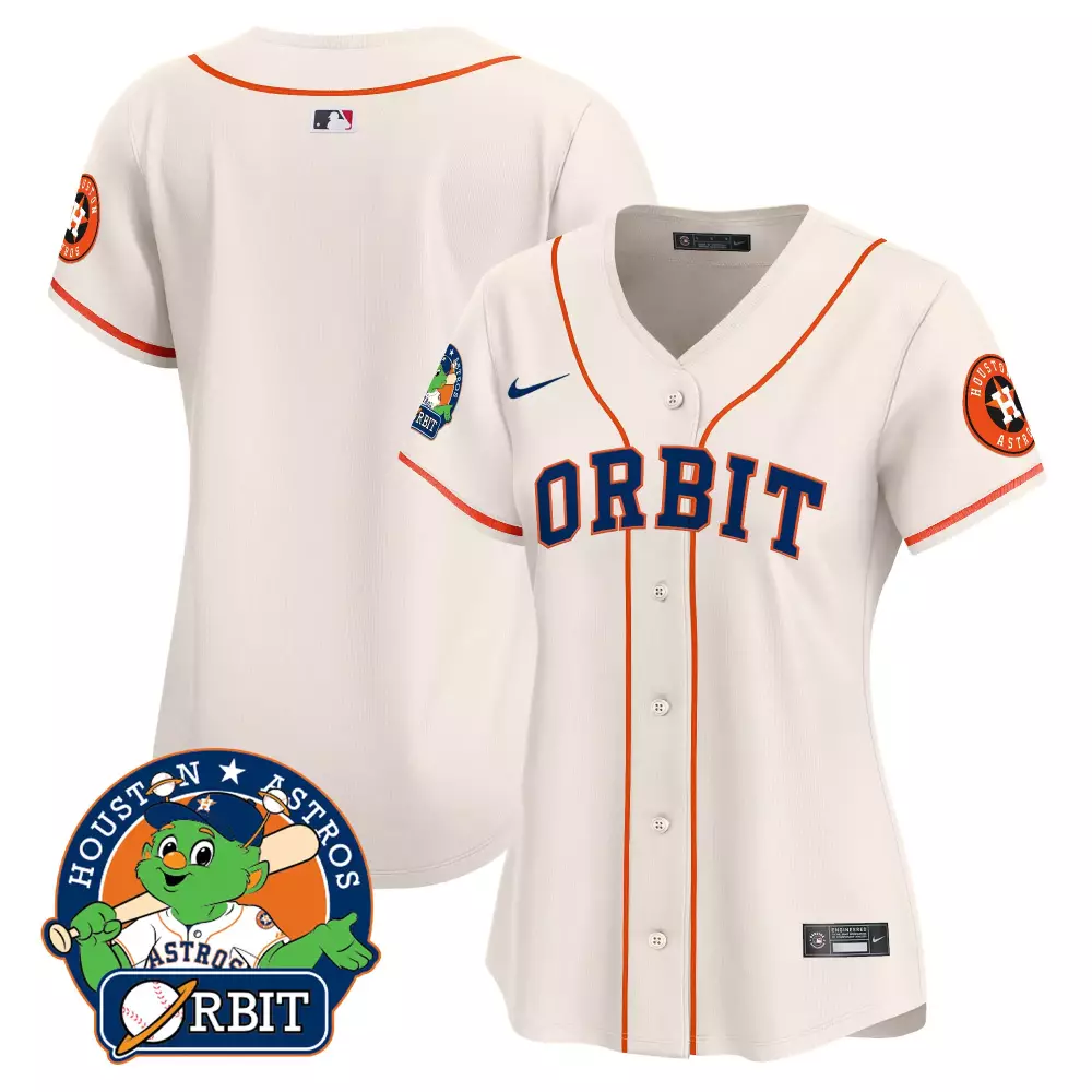 Orbit Houston Astros Jersey White Mascot 'h' Women Orange Navy Vapor Premier Limited