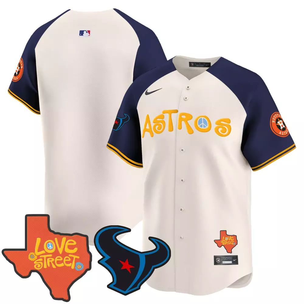 Kentavius Street Houston Astros Jersey White Love 2021 Men Alternate Navy Blue Yellow