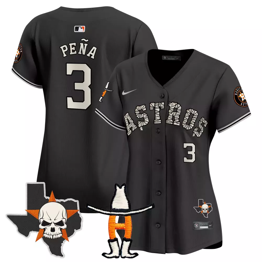 Pea Patches 3 Astros Jersey Black City Connect Men White Orange All Stitched Vapor