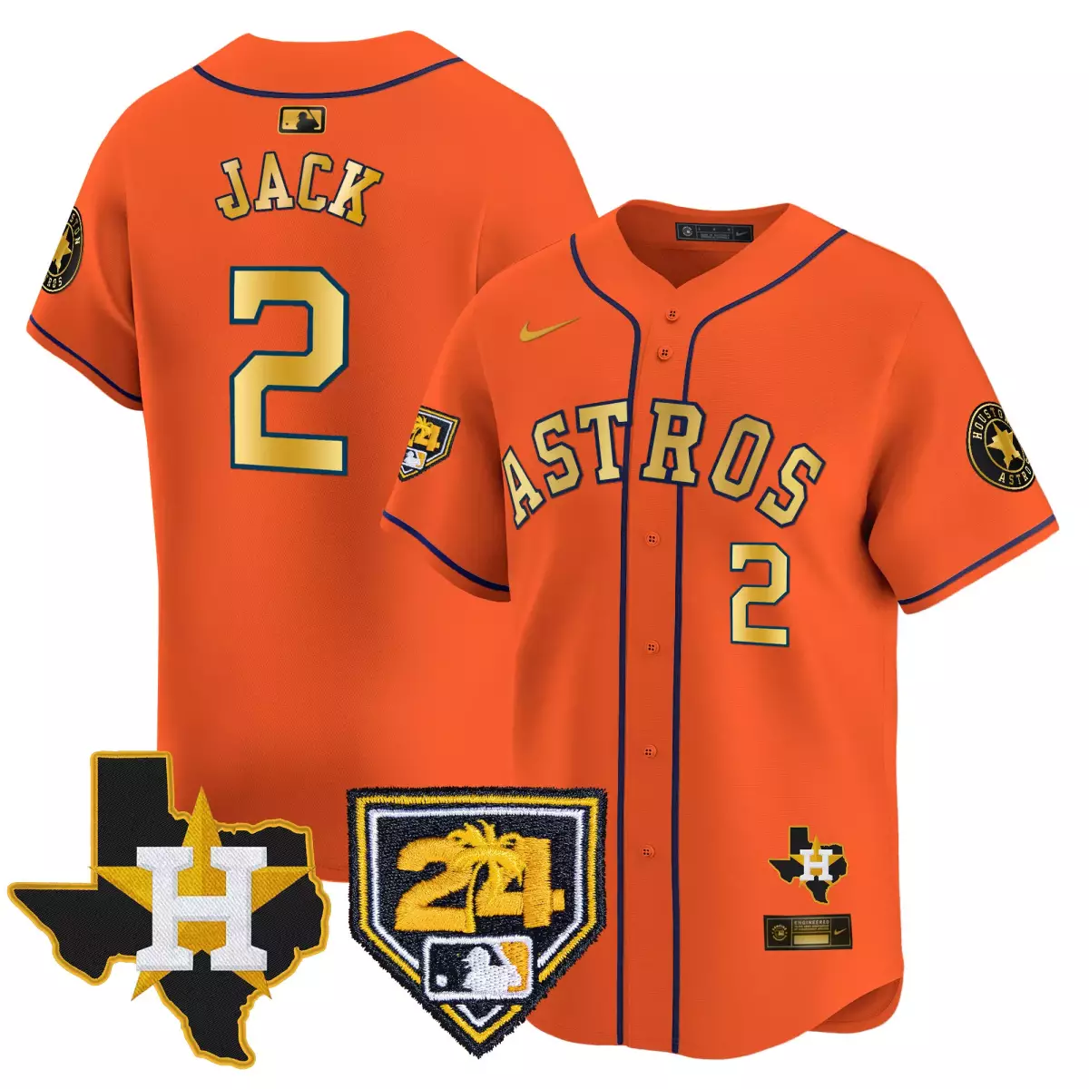 Jack Training 2 Astros Jersey Orange Texas 24 Palm Tree Men Blue Yellow Vapor Premier