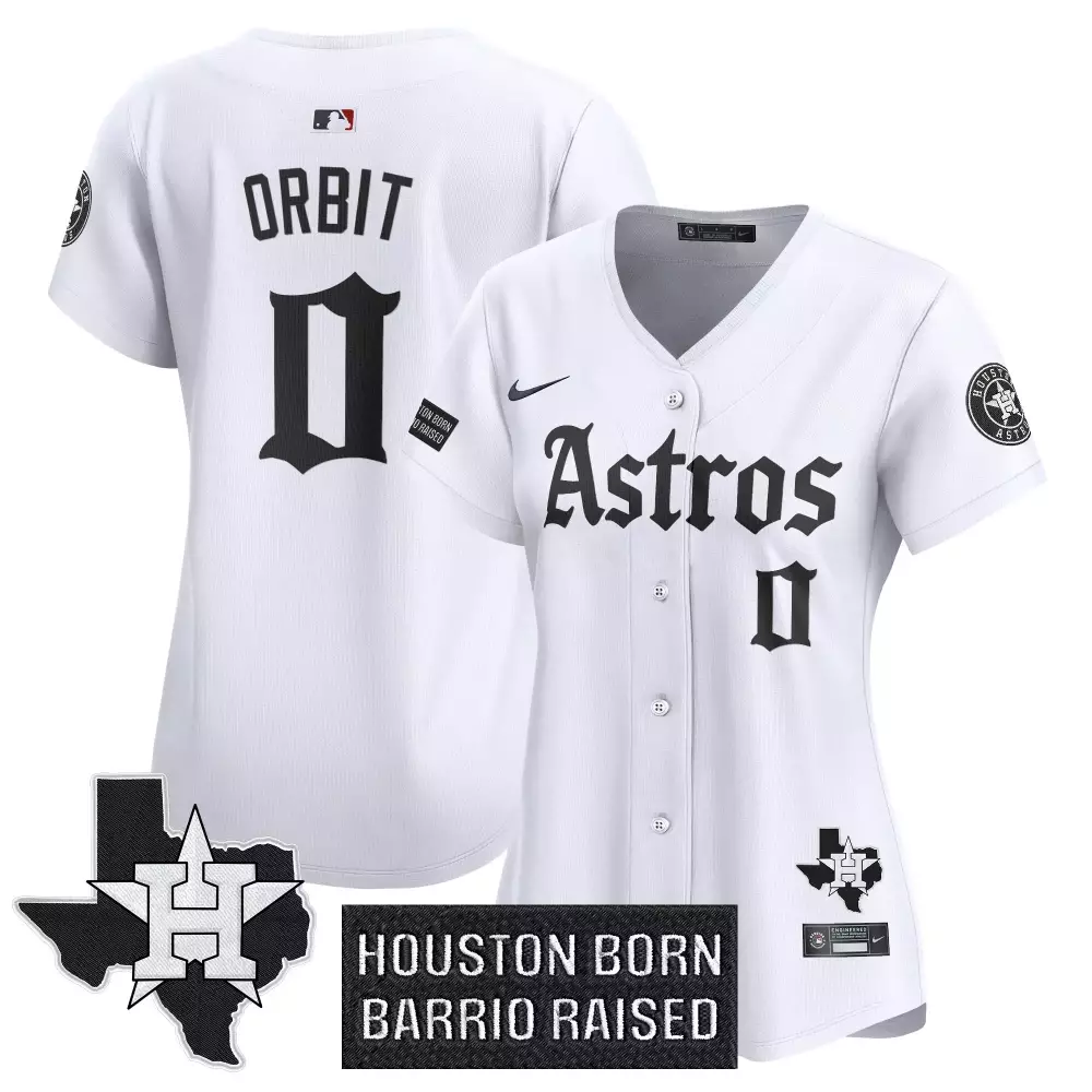 Orbit Astros Jersey White City Connect Houston Tx Outline Born Barrio Raised 2023