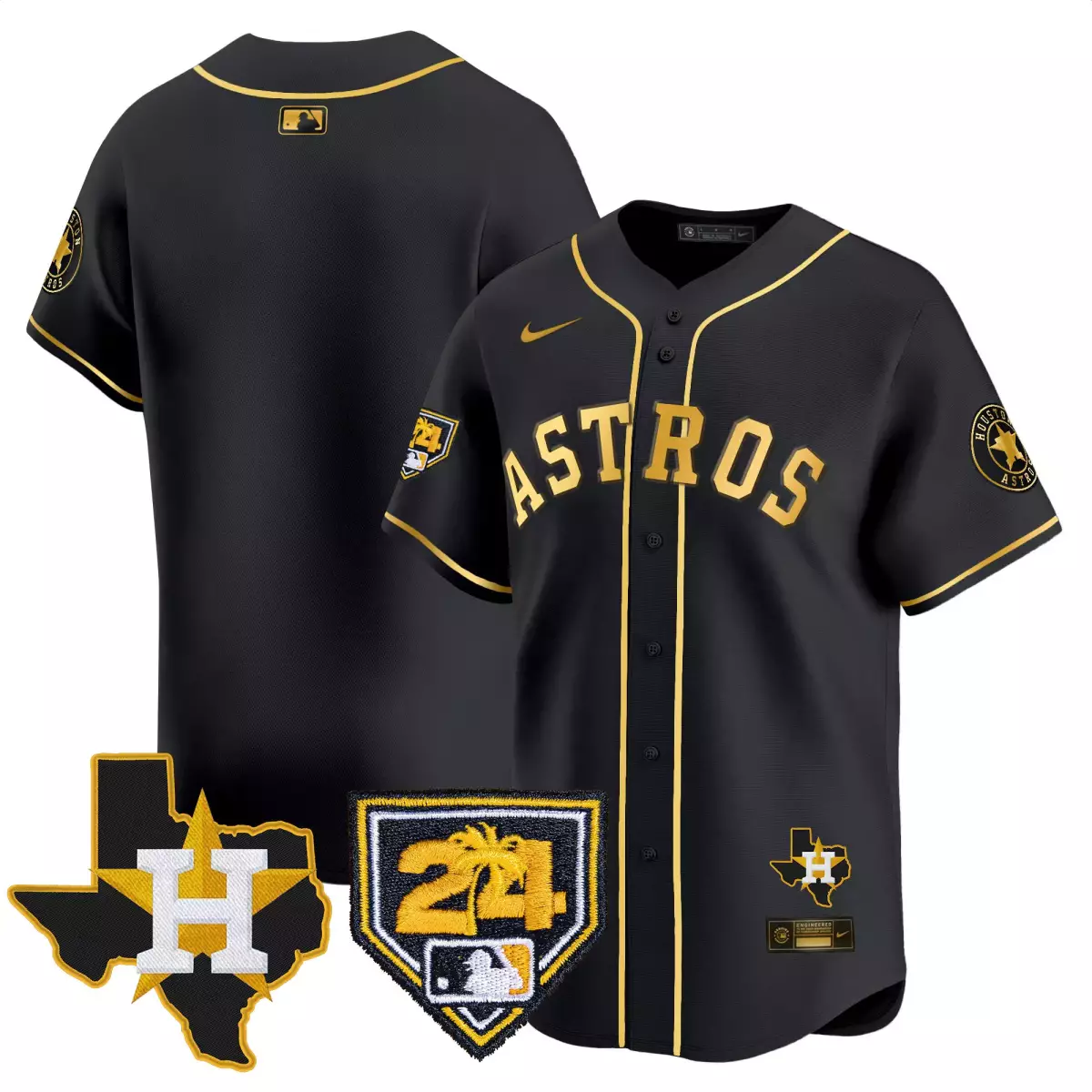 Alex Bregman 2 Houston Astros Jersey Black 2024 Season Texas Star Men Gold Vapor
