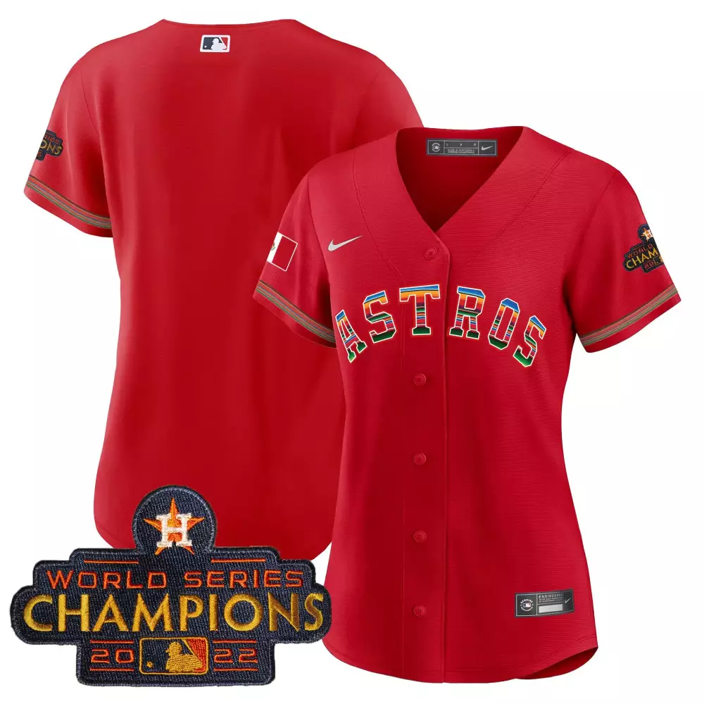 Mexico Houston Astros Jersey Red World Series Champions 2022 Men Blue Yellow Green