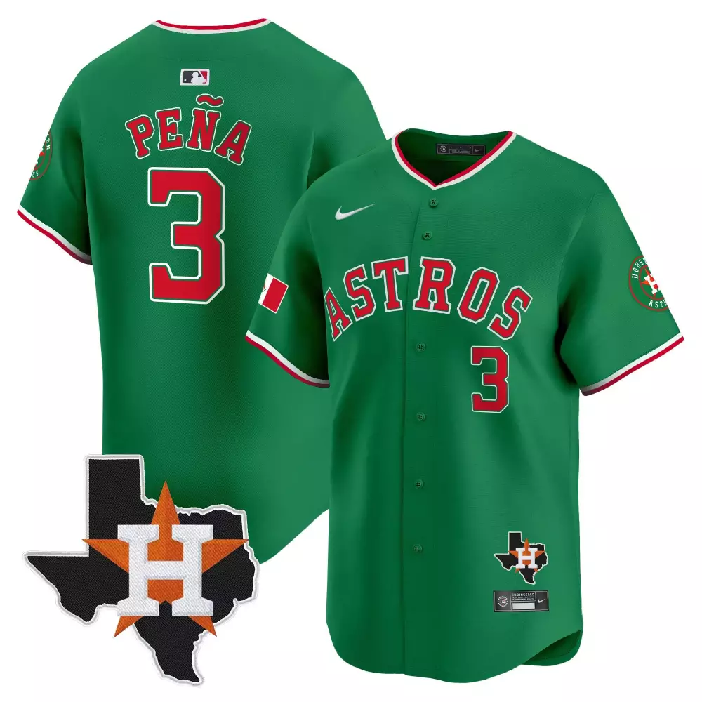 Jeremy Pena 3 Astros Jersey Green Houston Texas Men Red White Vapor Premier Limited