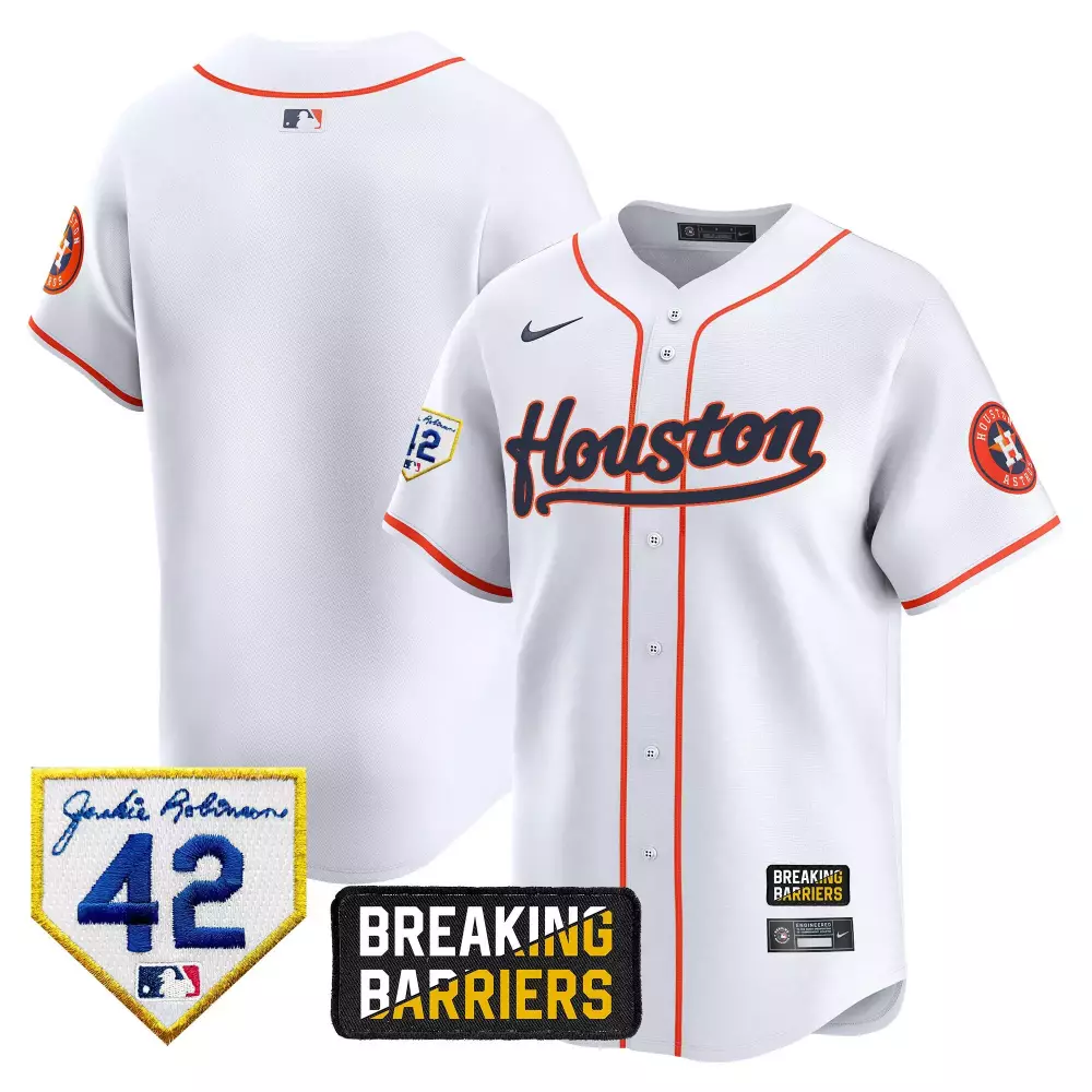 Jose Altuve 27 Houston Astros Jersey White Jackie Robinson Day 42 Breaking Barriers 2024