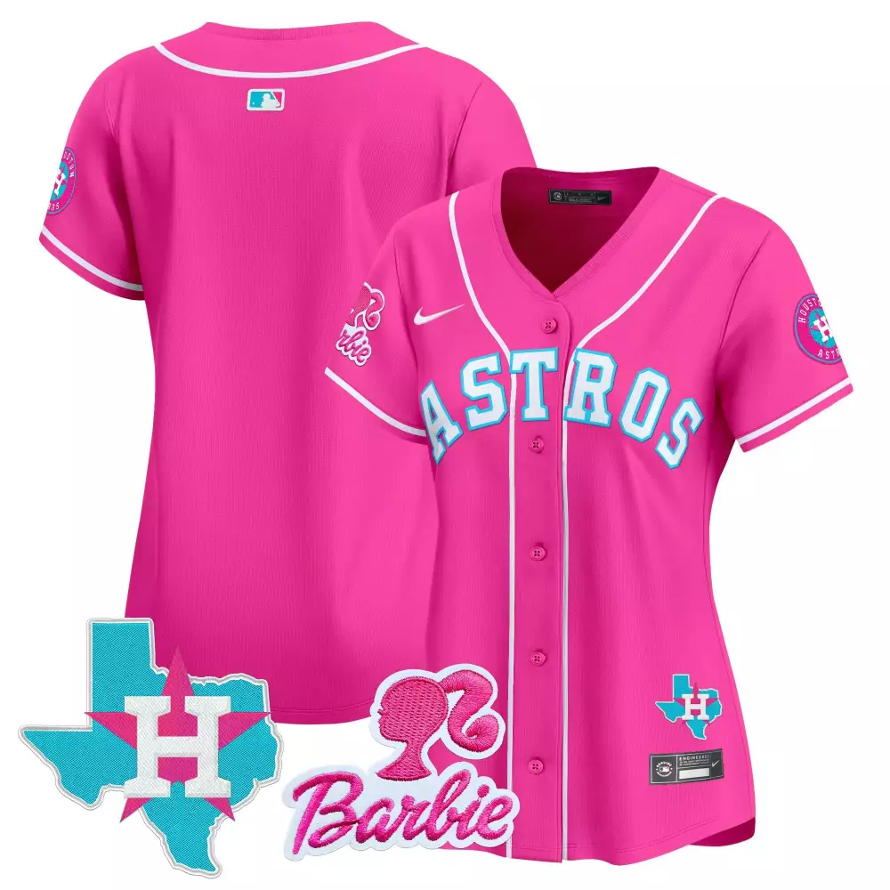 Bergman Barbie Houston Astros Jersey Hot Pink Collaboration Texas Map Silhouette 2023
