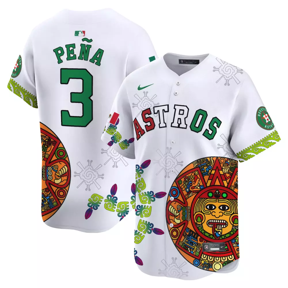 Jeremy Pena 3 Astros Jersey White Cinco De Mayo Houston Mexican Flag Men Custom Design