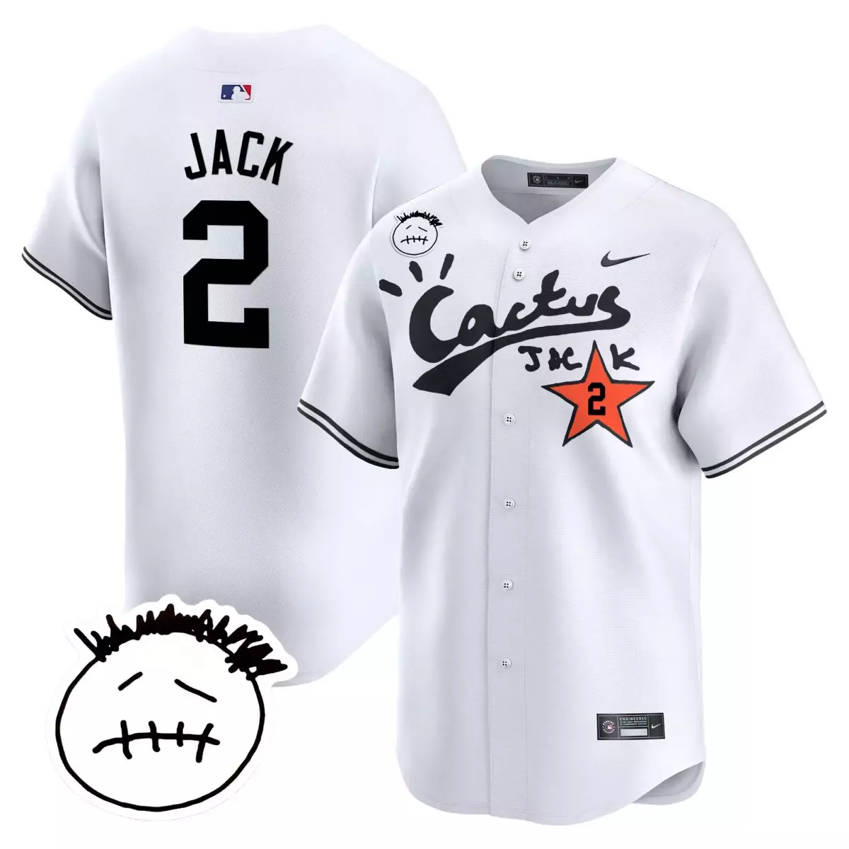 Jack Cactus 2 Houston Astros Jersey White Men Black Vapor Premier Limited v4 Stitched