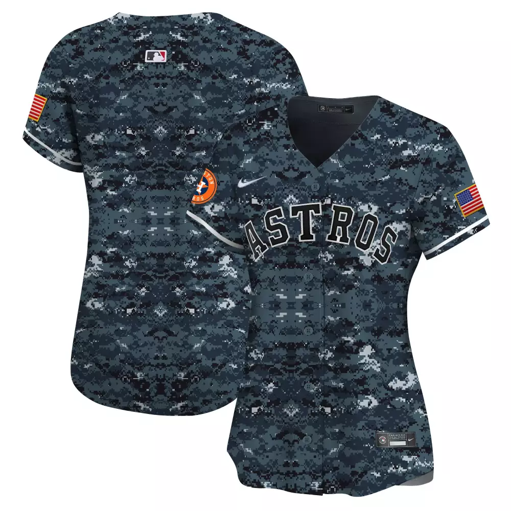 Houston Astros Jersey Digital Camo Military Appreciation Men Custom Design White