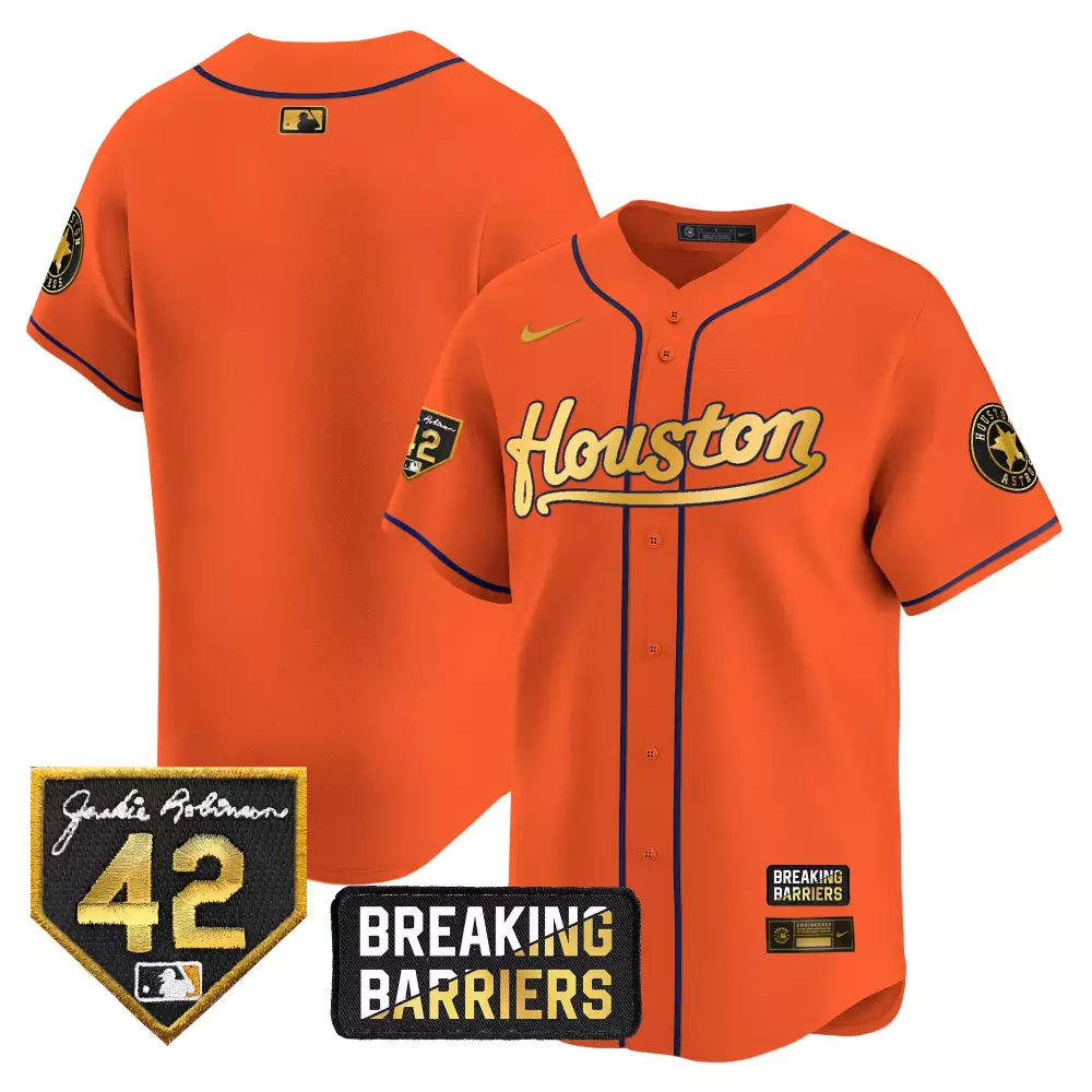 Altuve 27 Houston Astros Jersey Orange Jackie Robinson Day 42 Breaking Barriers Men