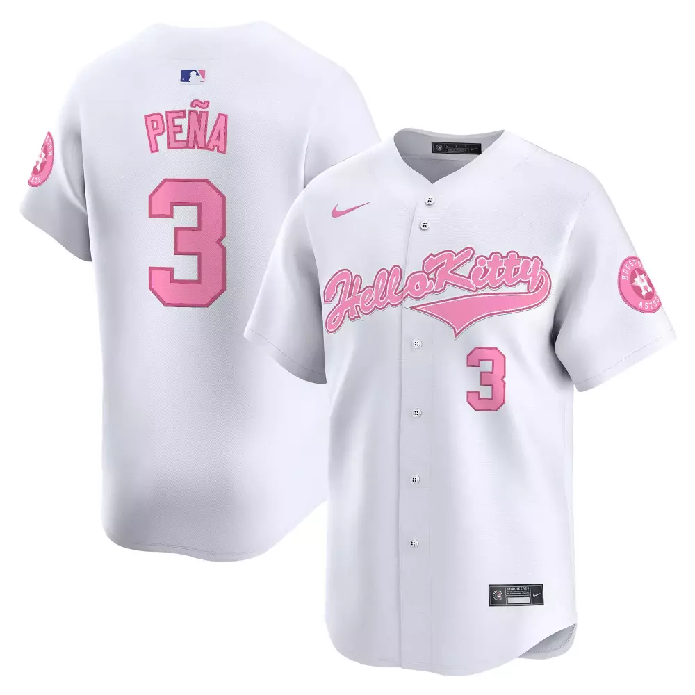 Pea Hello 3 Houston Astros Jersey White Kitty 2023 Men Alternate Pink Vapor Limited