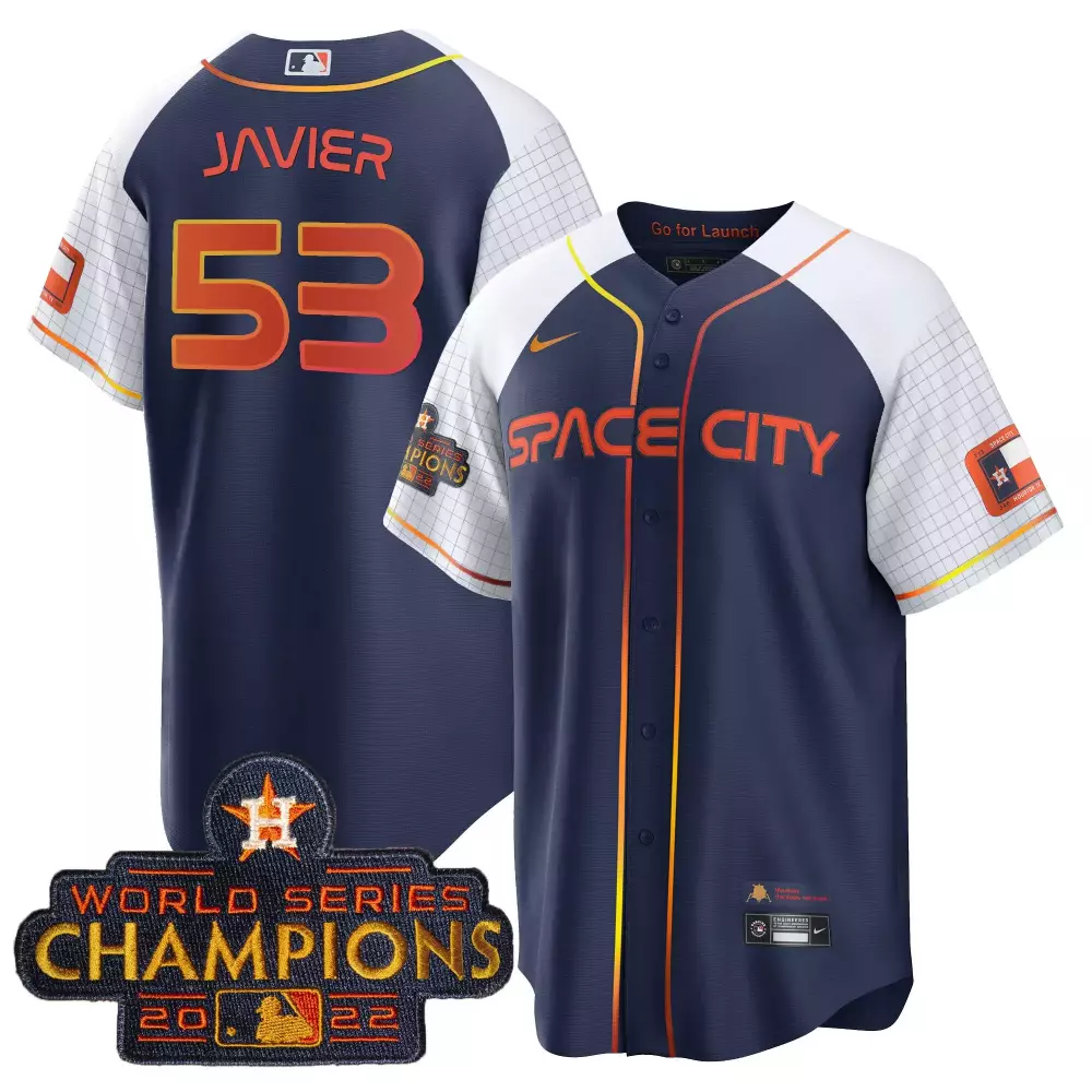 Javier Space 53 Houston Astros Jersey Navy City World Series Champions 2022 Men Split Design