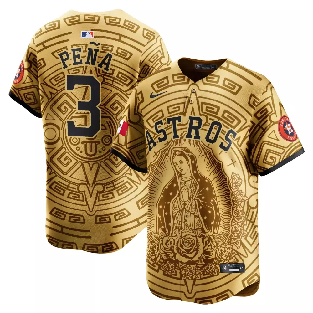 Jeremy Pena 3 Astros Jersey Gold Noche Latino Mexico Flag Men Custom Design Black