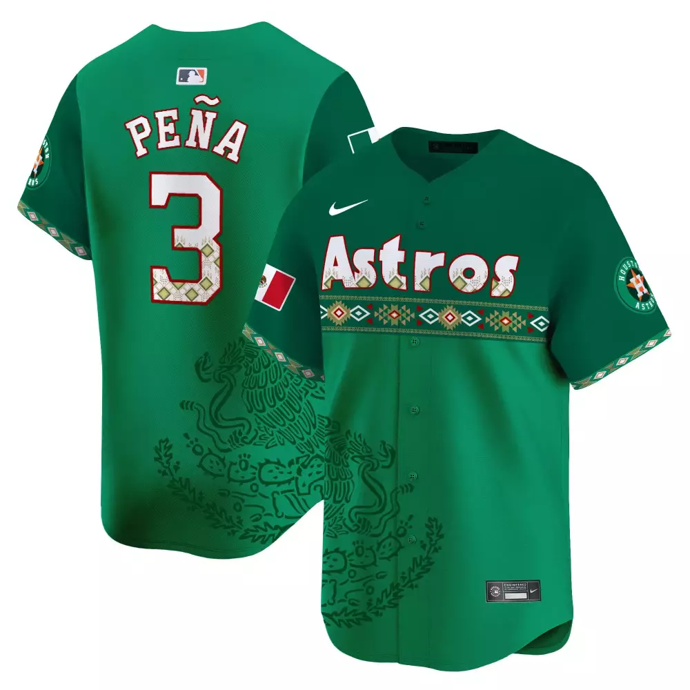 Jeremy Pena 3 Astros Jersey Green Mexican Heritage Mexico Flag Men White Red Brown