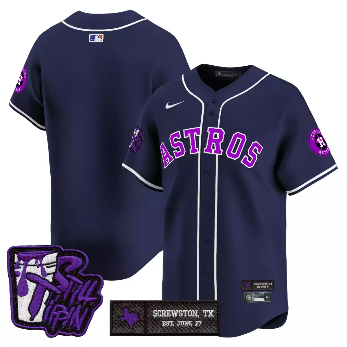 Dj Screw Houston Astros Jersey Navy City Connect Screwston, Tx June 27 Still Trippin