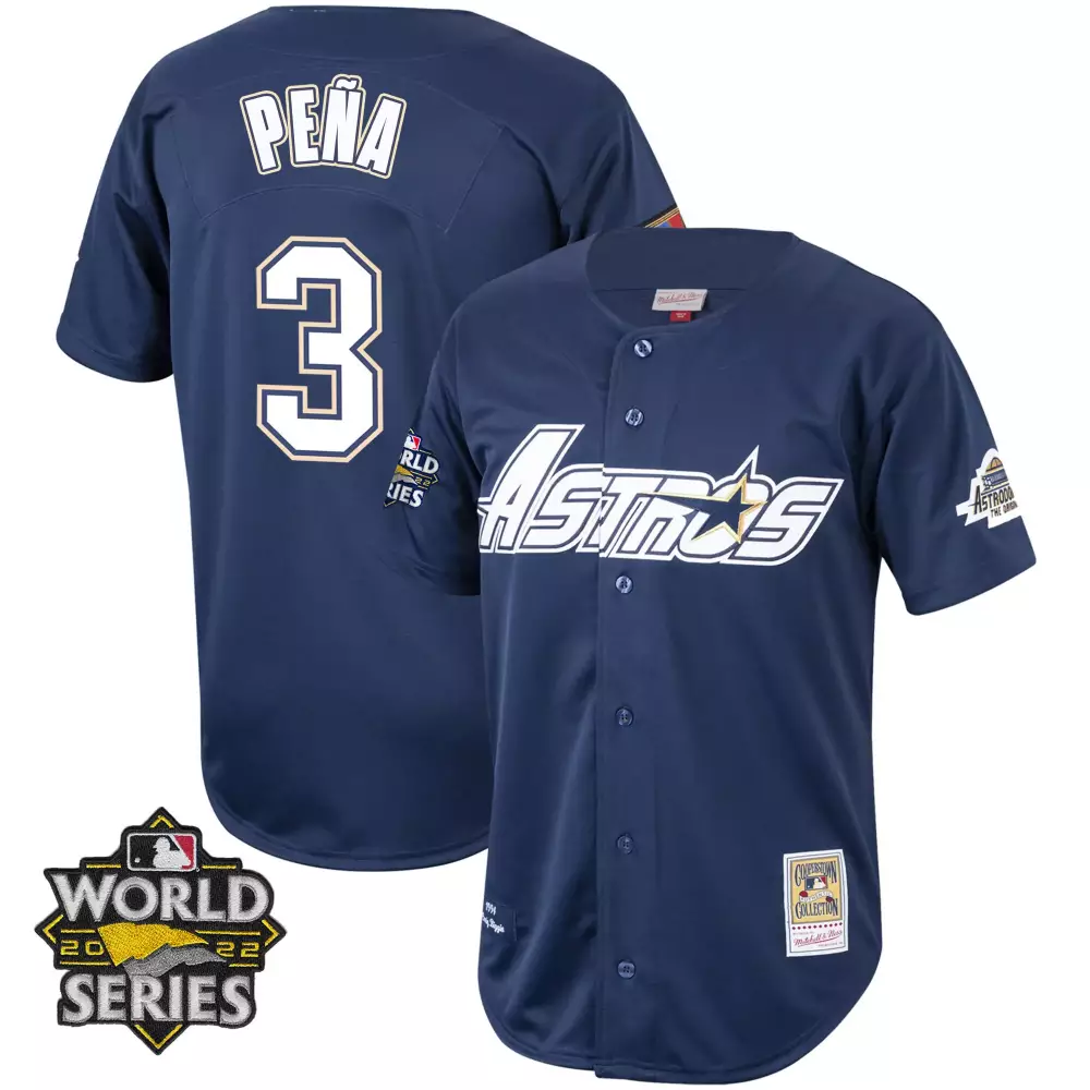 Jeremy Pena 3 Astros Jersey Navy World Series 2022 Men White Gold Cooperstown All