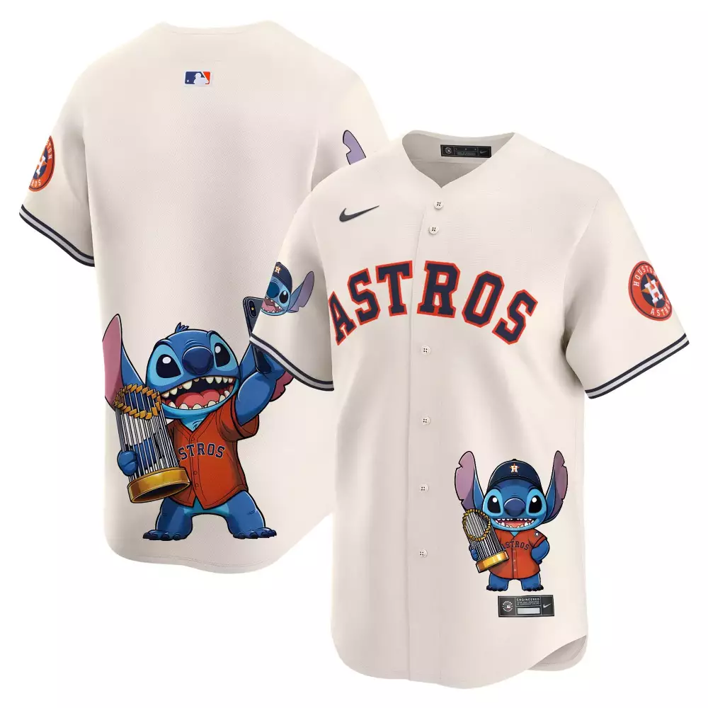 Stitch Houston Astros Jersey White Men Orange Navy Unisex Vapor Premier Limited