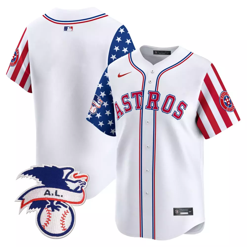 Fourth July Houston Astros Jersey White Independence Day A.l. Men Split Design Red