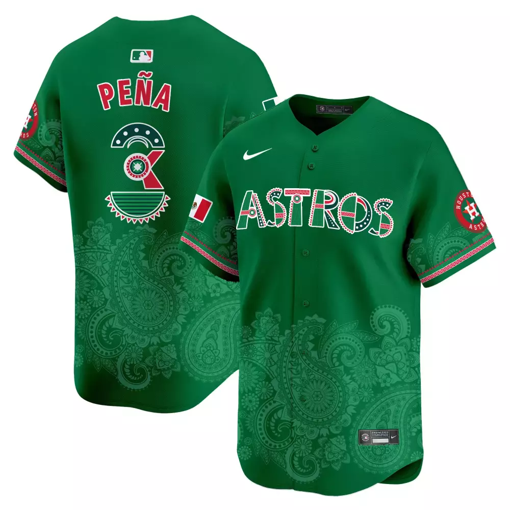Jeremy Pena 3 Astros Jersey Green City Connect Mexico Flag Men Custom Design Red