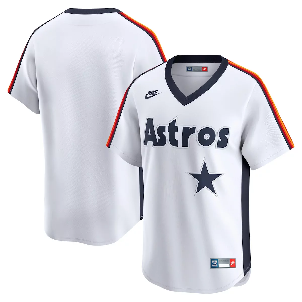 Cooperstown Collection Jersey White Houston Astros Men Navy Blue Orange Yellow Throwback