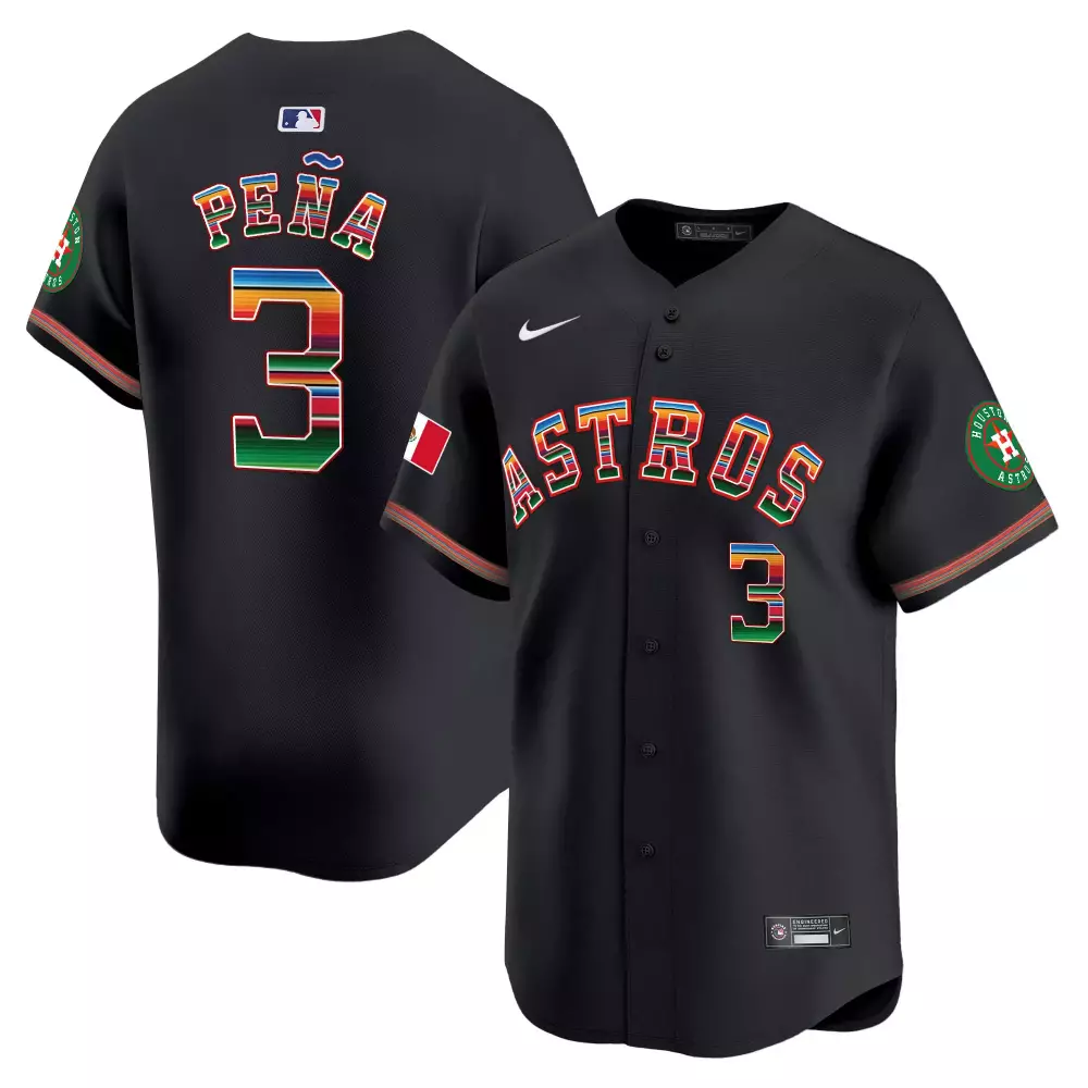 Jeremy Pea 3 Astros Jersey Black Cinco De Mayo Mexican Flag Houston 2023 Men Custom Design