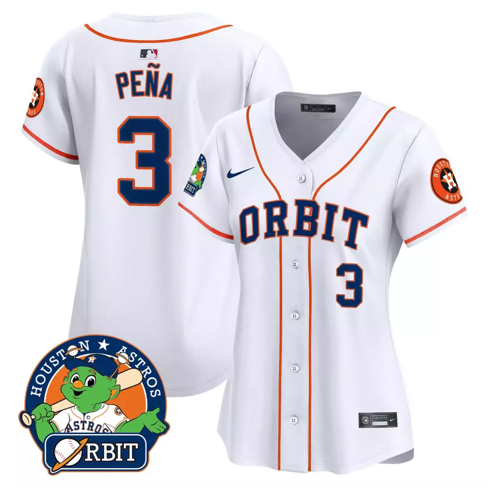 Jeremy Pena 3 Houston Astros Jersey White Women Orange Navy Vapor Premier Limited