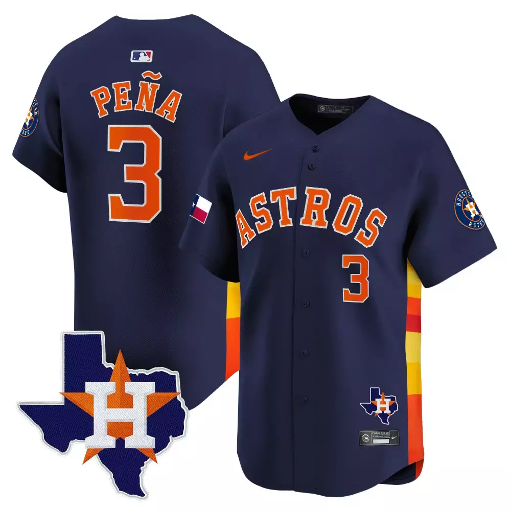 Jeremy Pena 3 Astros Jersey Navy City Connect Texas State Flag Houston Men Alternate