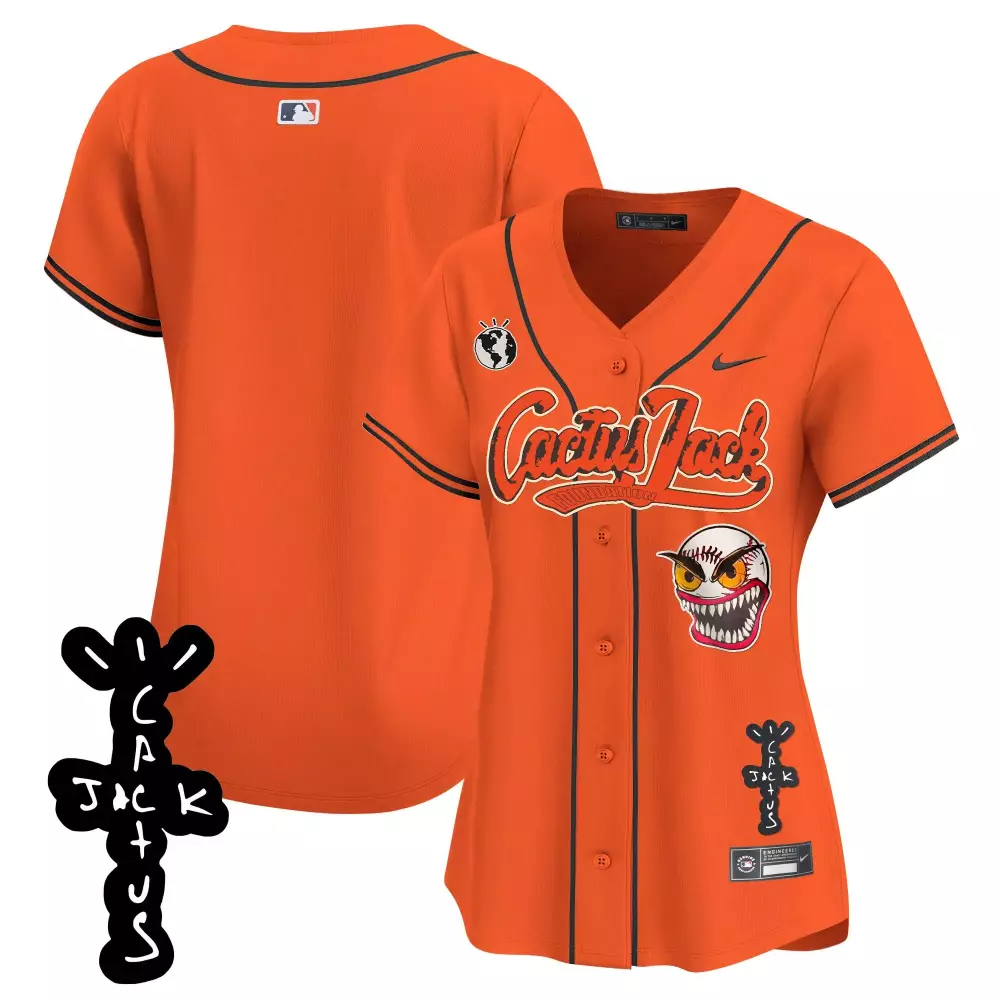 Custom Cactus Jack Jersey Orange Black White Vapor Premier Limited Stitched