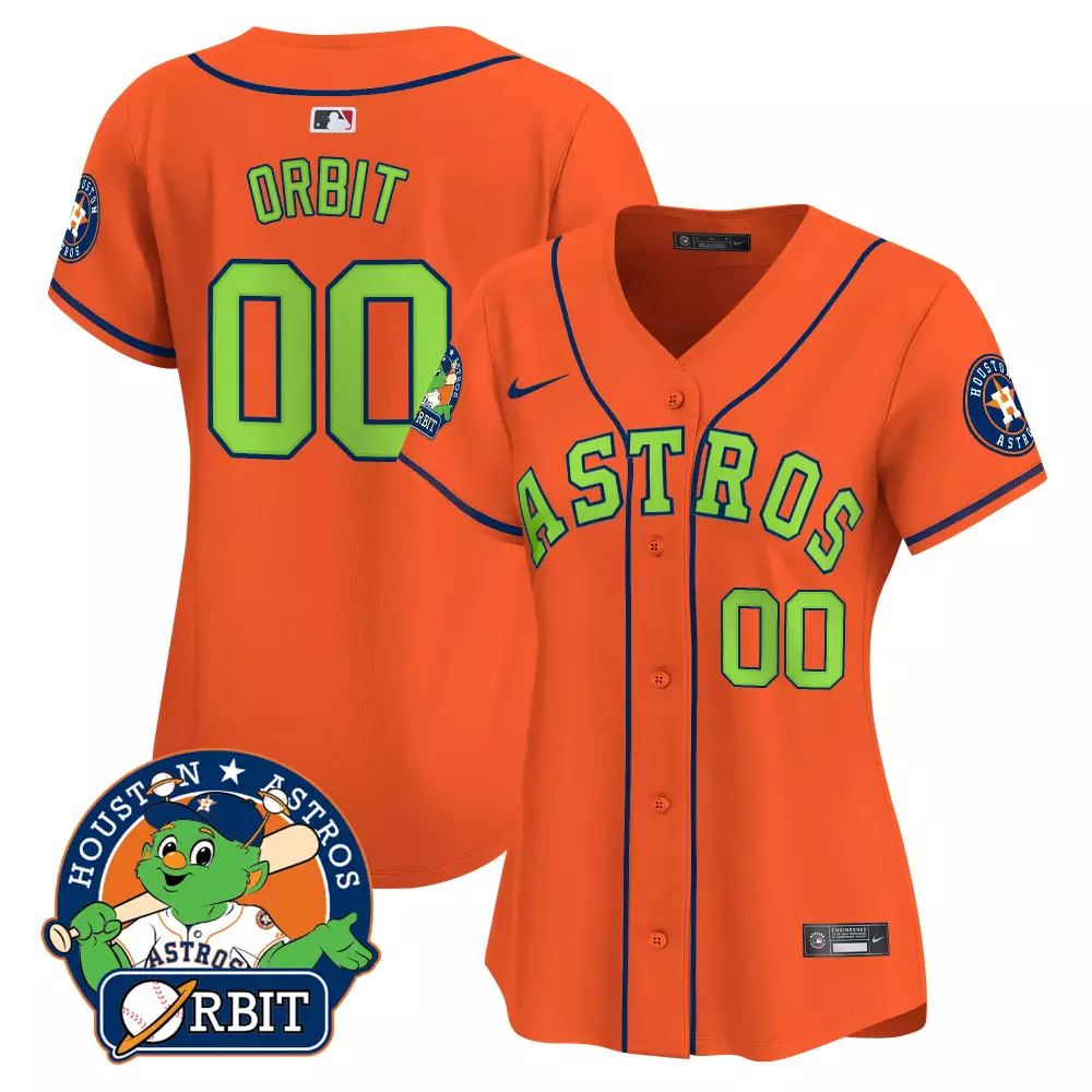 Orbit Houston Astros Jersey Orange Alternate Blue Lime Green Vapor Premier Limited