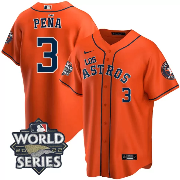 Jeremy Pea 3 Houston Astros Jersey Orange 2022 World Series Men Navy Blue White All
