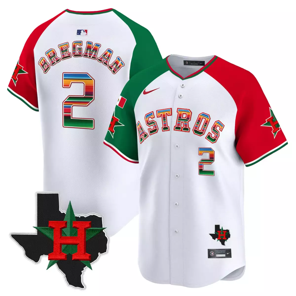 Alex Bregman 2 Astros Jersey White City Connect Texas Outline Star 2023 Men Split