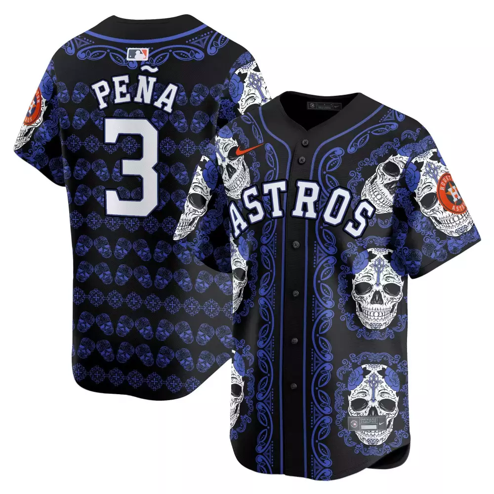 Jeremy Pena 3 Astros Jersey Black Day Of The Dead Houston Men Custom Design Purple