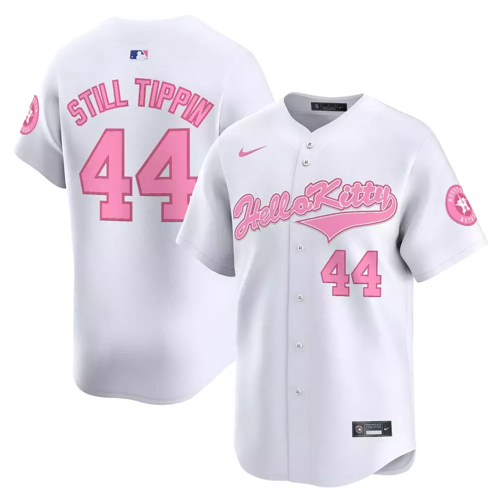 Still Tippin 44 Houston Astros Jersey White Hello Kitty Men Pink Vapor Embroidered