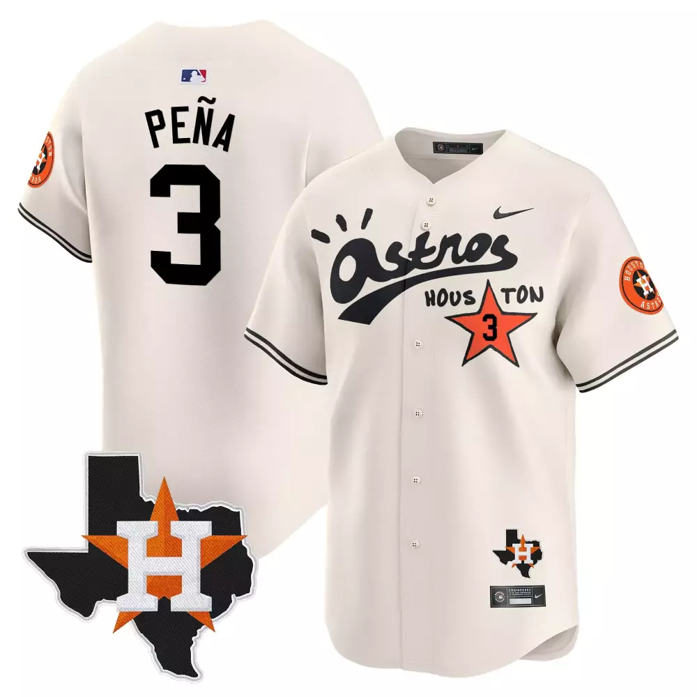 Jeremy Pena 3 Astros Jersey Cream Texas Star Houston Men Orange Black White Vapor