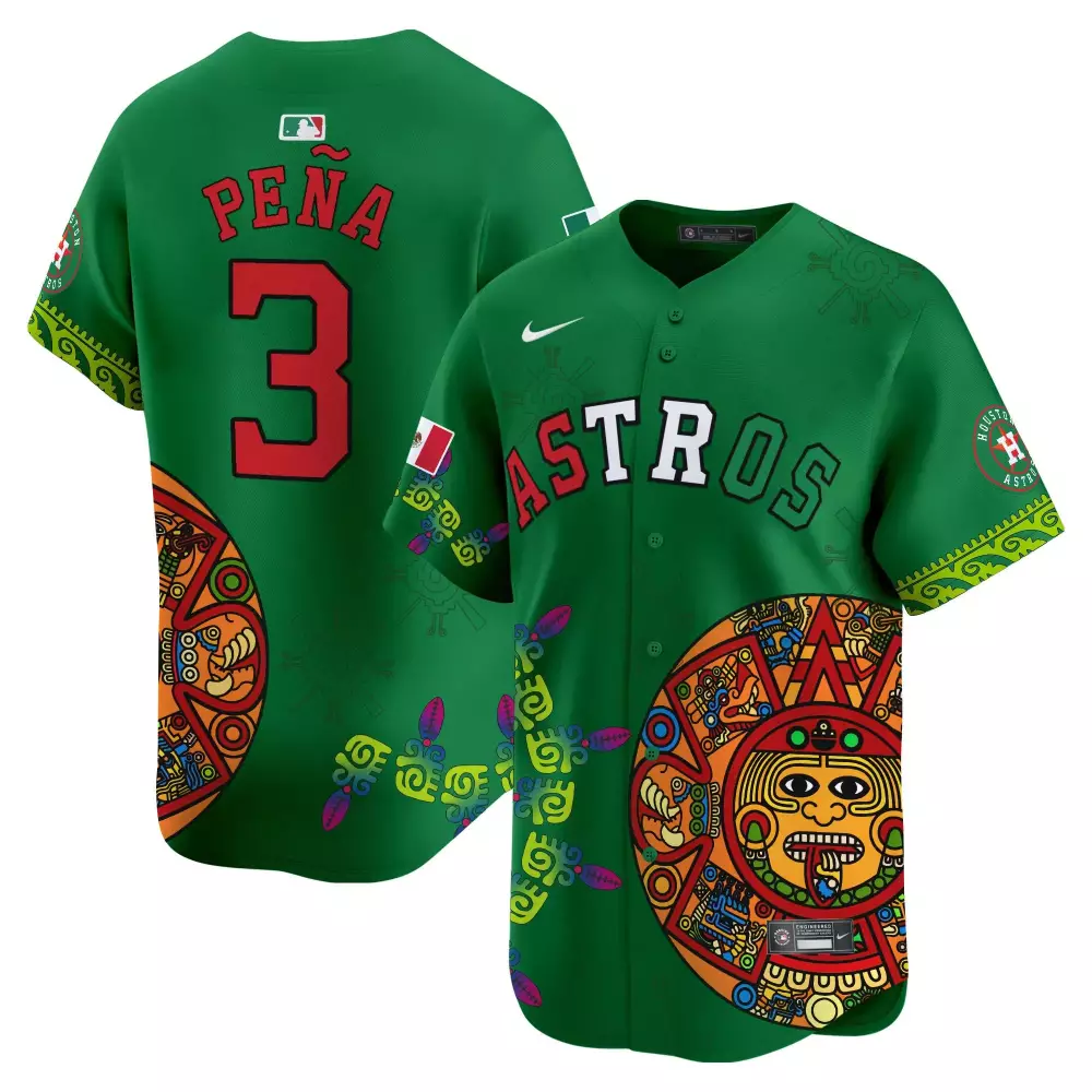 Jeremy Pena 3 Astros Jersey Green City Connect Houston Men Custom Design Red White