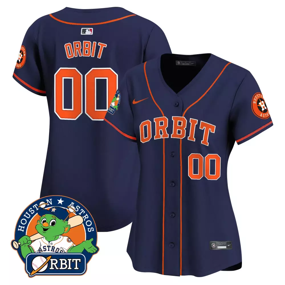 Orbit Houston Astros Jersey Navy Blue Mascot Orange White Vapor Premier Limited All