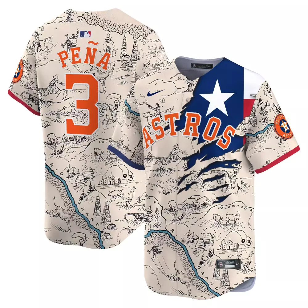 Jeremy Pea 3 Astros Jersey Cream City Connect Houston Men Alternate Custom Design