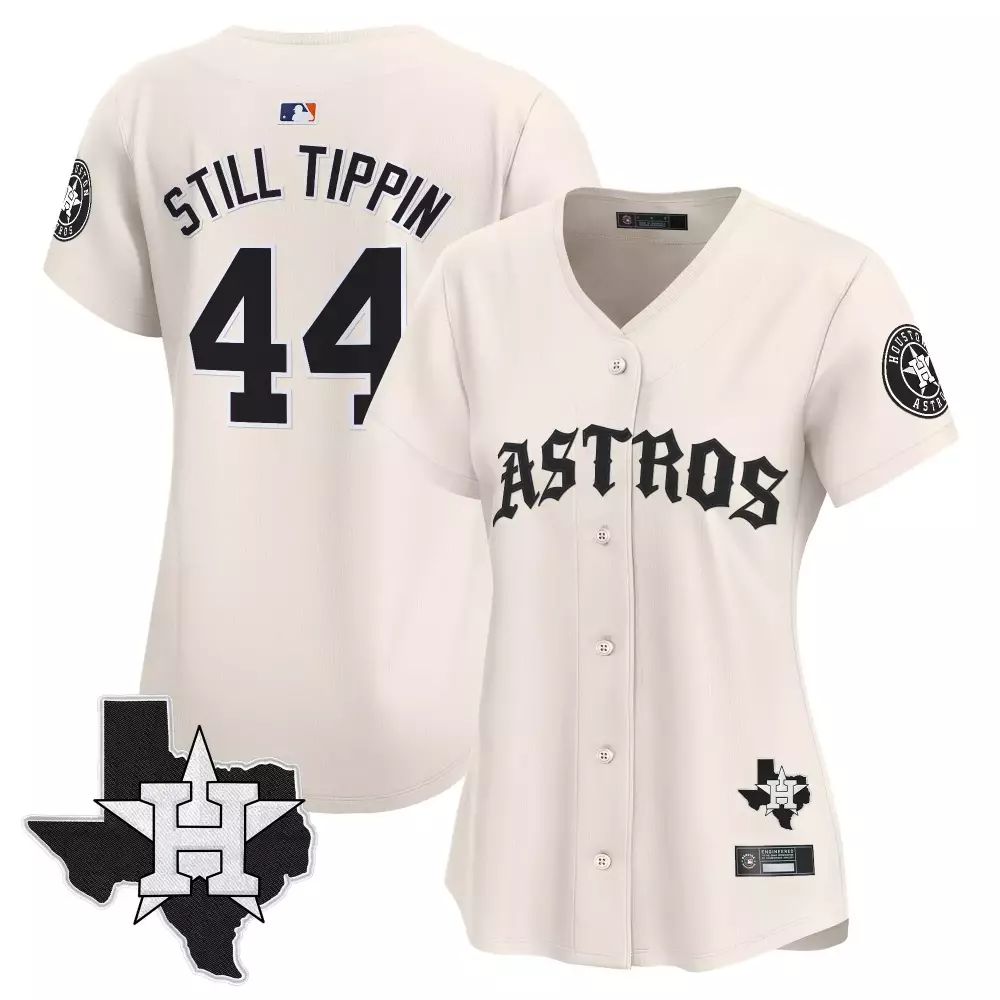 Still Tippin 44 Astros Jersey Cream City Connect Texas Star Houston Women Black Vapor