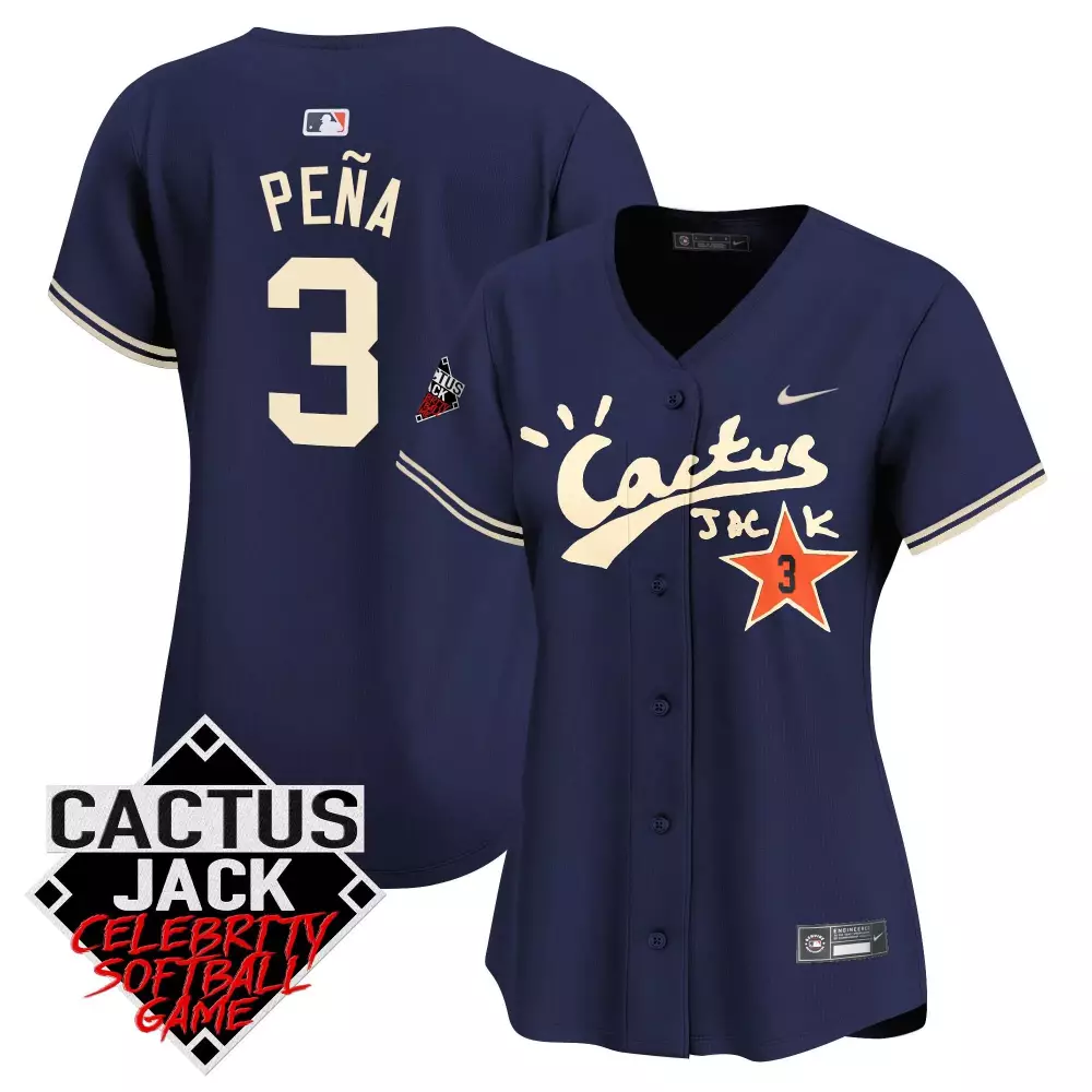 Jeremy Pena 3 Cactus Jack Jersey Navy Men Cream Orange Game Vapor Premier Limited