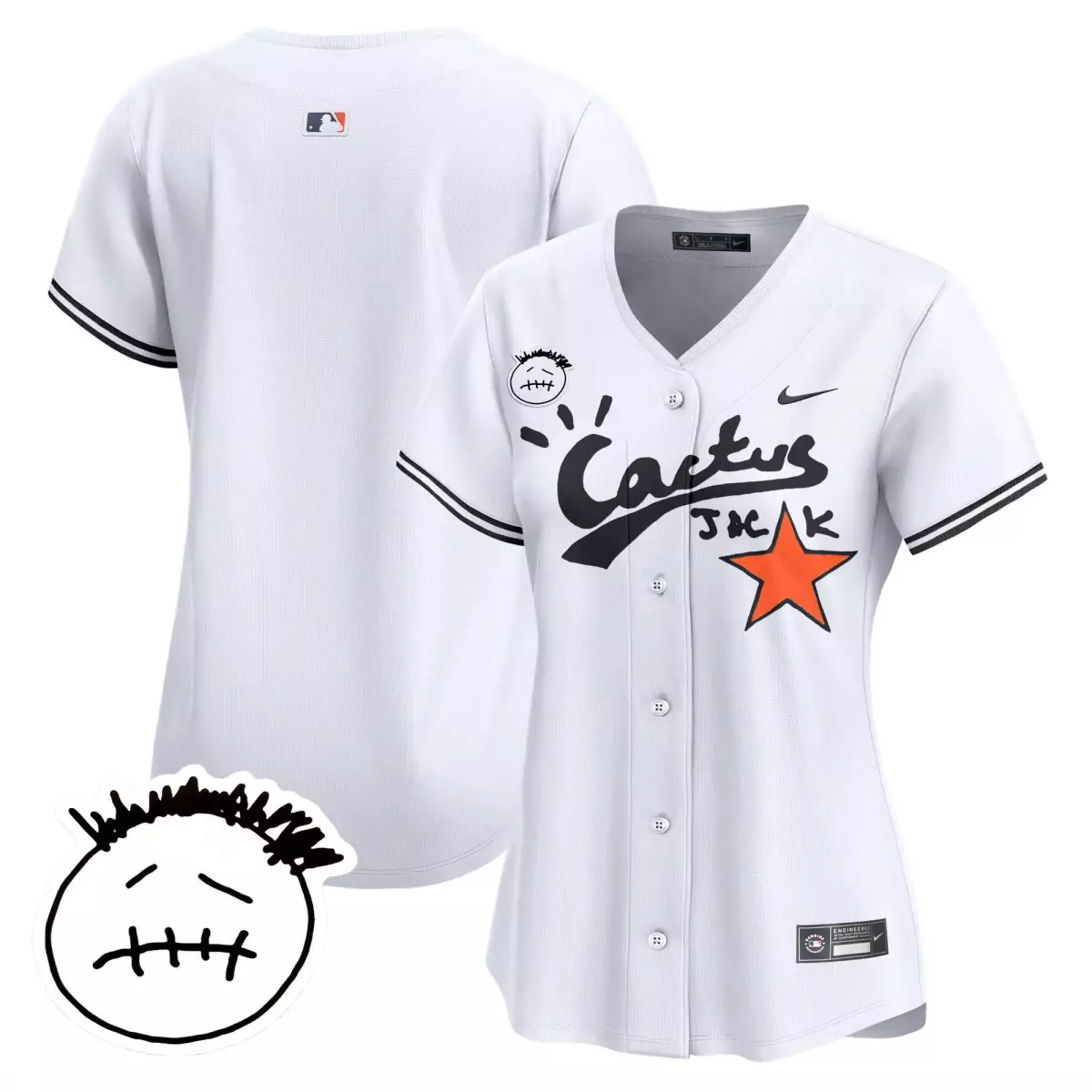 Travis Scott 1 Houston Astros Jersey White Cactus Jack 2022 Men Black Orange Vapor